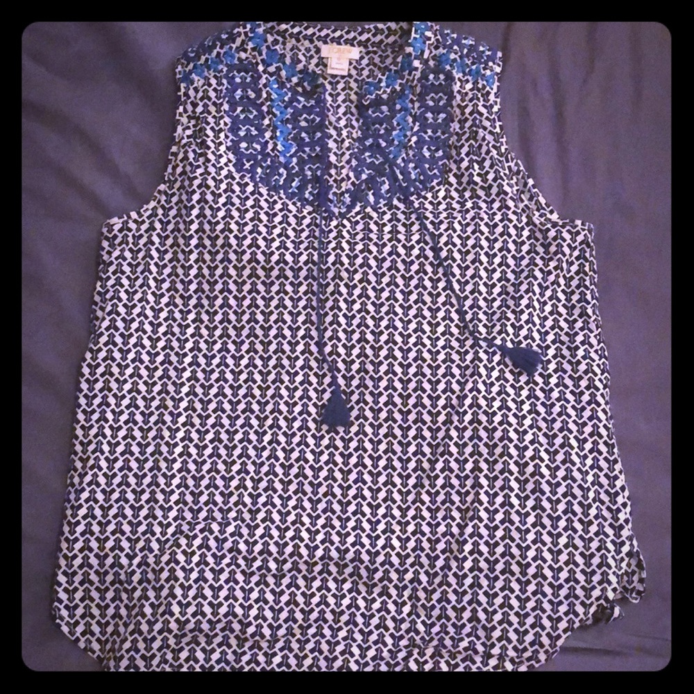 J crew embroidered top: classy and cute!